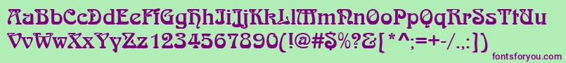 Arnoldboed Font – Purple Fonts on Green Background