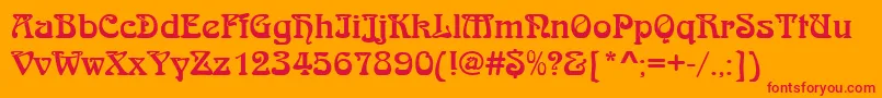 Arnoldboed Font – Red Fonts on Orange Background