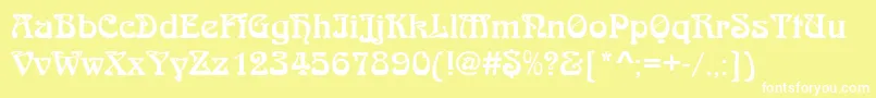 フォントArnoldboed – 黄色い背景に白い文字