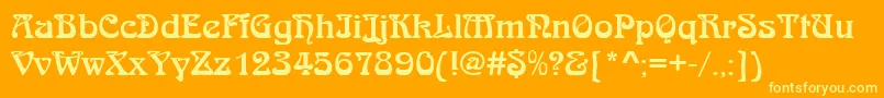 Arnoldboed Font – Yellow Fonts on Orange Background