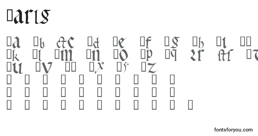 Czcionka Earlg – alfabet, cyfry, specjalne znaki
