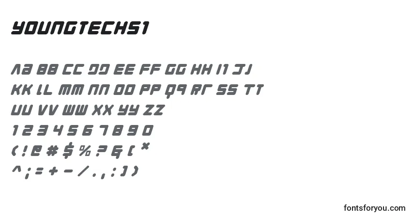 Fuente Youngtechsi - alfabeto, números, caracteres especiales