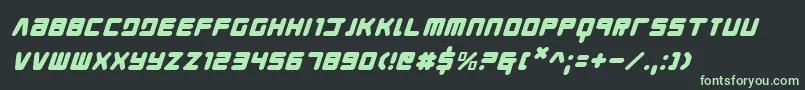 フォントYoungtechsi – 黒い背景に緑の文字
