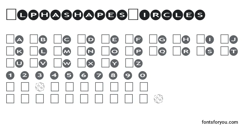 Schriftart AlphashapesCircles – Alphabet, Zahlen, spezielle Symbole