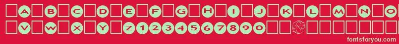 AlphashapesCircles Font – Green Fonts on Red Background