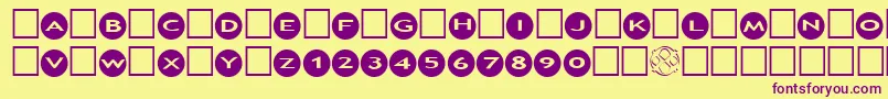 AlphashapesCircles Font – Purple Fonts on Yellow Background