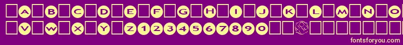 AlphashapesCircles Font – Yellow Fonts on Purple Background