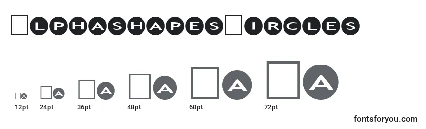 AlphashapesCircles Font Sizes