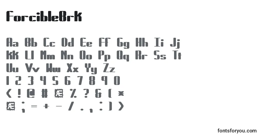 ForcibleBrk-fontti – aakkoset, numerot, erikoismerkit