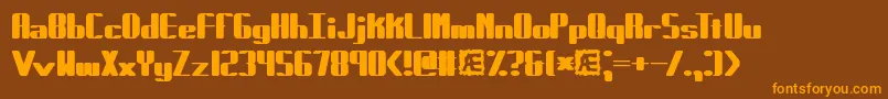 ForcibleBrk-Schriftart – Orangefarbene Schriften auf braunem Hintergrund