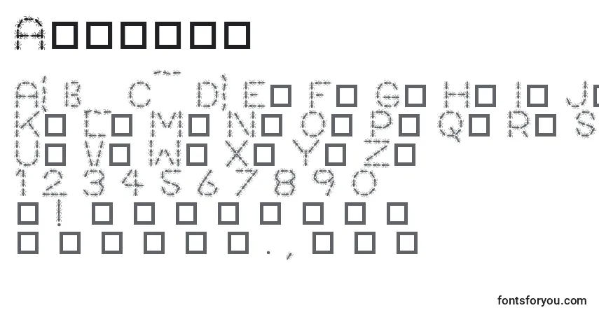 Шрифт Antpile – алфавит, цифры, специальные символы