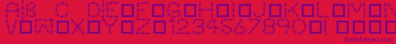 Antpile-Schriftart – Violette Schriften auf rotem Hintergrund