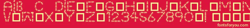フォントAntpile – 黄色の文字、赤い背景