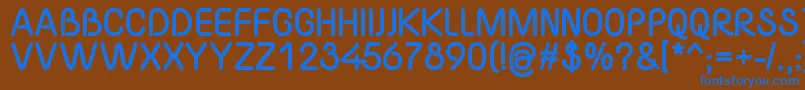 YaahowuThick-Schriftart – Blaue Schriften auf braunem Hintergrund