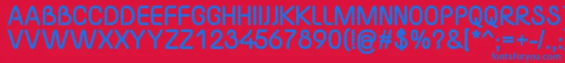 YaahowuThick Font – Blue Fonts on Red Background