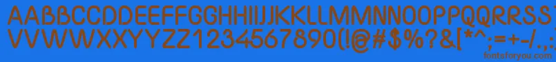 YaahowuThick Font – Brown Fonts on Blue Background