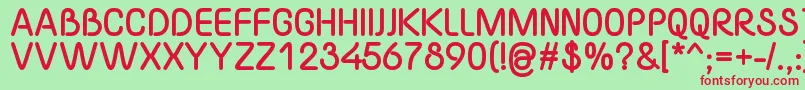 YaahowuThick Font – Red Fonts on Green Background