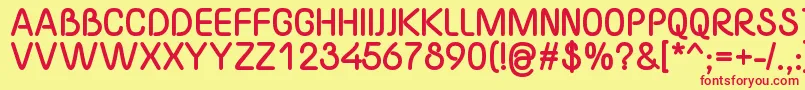 YaahowuThick Font – Red Fonts on Yellow Background