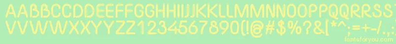 YaahowuThick Font – Yellow Fonts on Green Background