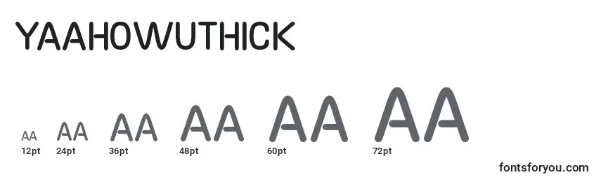 Размеры шрифта YaahowuThick