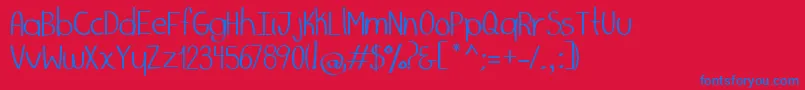 MarkerPalafotz1 Font – Blue Fonts on Red Background