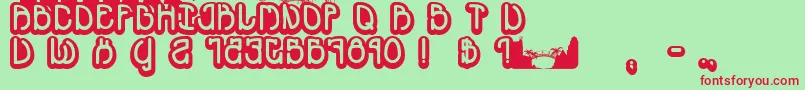 Souvenir Font – Red Fonts on Green Background