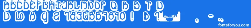 Souvenir Font – White Fonts on Blue Background
