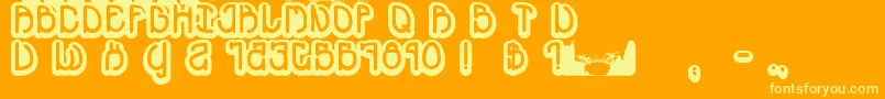 Souvenir Font – Yellow Fonts on Orange Background