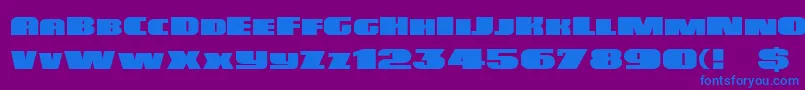 Czcionka Dsposter – niebieskie czcionki na fioletowym tle