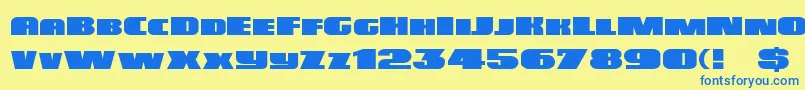 Saiba mais sobre a fonte Dsposter Fonte Dsposter – fontes azuis em um fundo amarelo