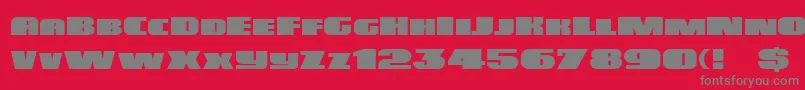Czcionka Dsposter – szare czcionki na czerwonym tle