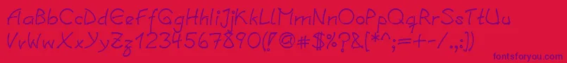 LinotypesalamanderDemibold Font – Purple Fonts on Red Background