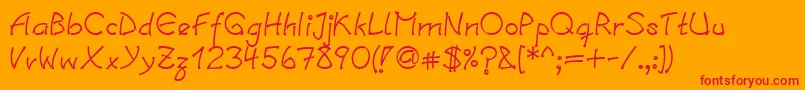 LinotypesalamanderDemibold Font – Red Fonts on Orange Background