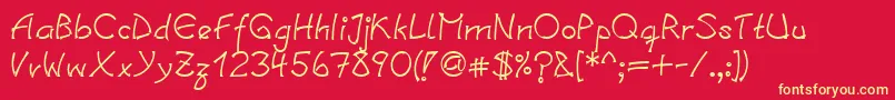 LinotypesalamanderDemibold Font – Yellow Fonts on Red Background