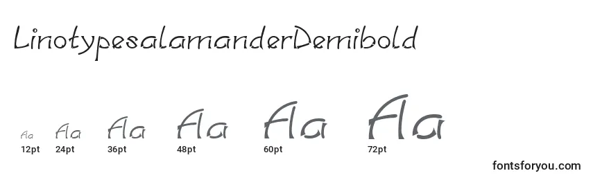 Размеры шрифта LinotypesalamanderDemibold