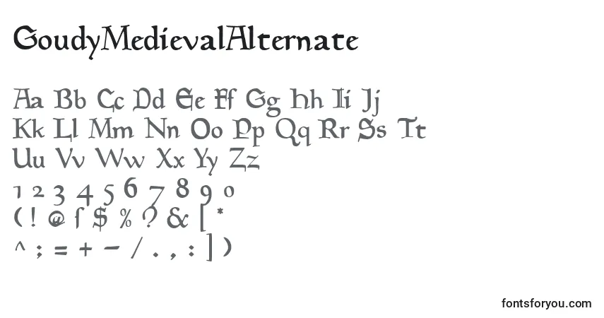 Police GoudyMedievalAlternate - Alphabet, Chiffres, Caractères Spéciaux