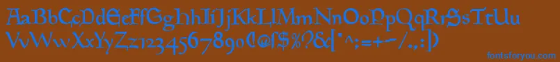 GoudyMedievalAlternate Font – Blue Fonts on Brown Background