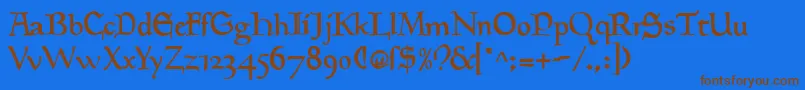 GoudyMedievalAlternate Font – Brown Fonts on Blue Background