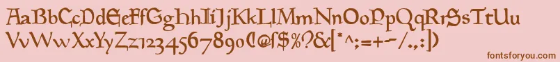 GoudyMedievalAlternate Font – Brown Fonts on Pink Background