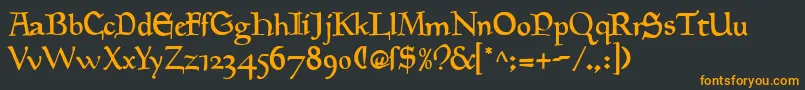 GoudyMedievalAlternate Font – Orange Fonts on Black Background