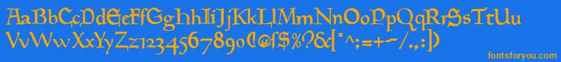 GoudyMedievalAlternate Font – Orange Fonts on Blue Background