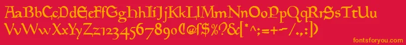 GoudyMedievalAlternate Font – Orange Fonts on Red Background