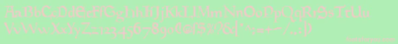 GoudyMedievalAlternate Font – Pink Fonts on Green Background