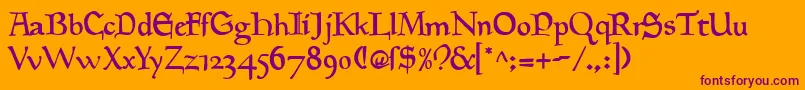 GoudyMedievalAlternate Font – Purple Fonts on Orange Background