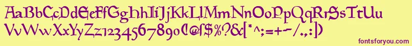 GoudyMedievalAlternate Font – Purple Fonts on Yellow Background