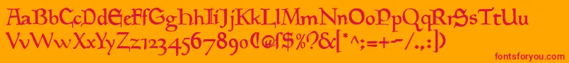 GoudyMedievalAlternate Font – Red Fonts on Orange Background