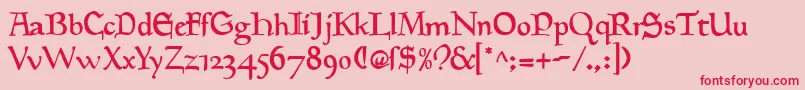GoudyMedievalAlternate Font – Red Fonts on Pink Background