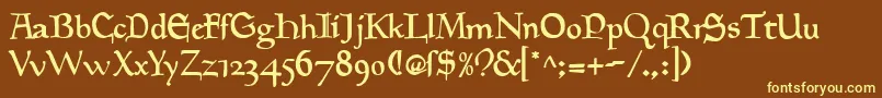 GoudyMedievalAlternate Font – Yellow Fonts on Brown Background