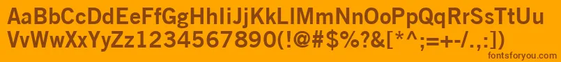 TradeGothicLtBoldNo.2 Font – Brown Fonts on Orange Background