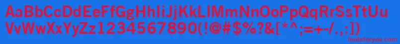 TradeGothicLtBoldNo.2 Font – Red Fonts on Blue Background